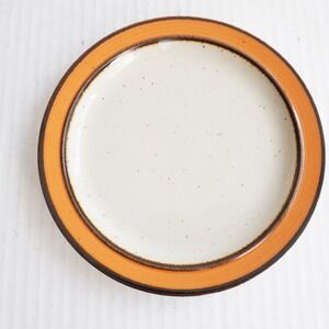 Rainbow Stoneware 653 Caroline Dessert Plate Orange Brown Speckled Vintage Retro